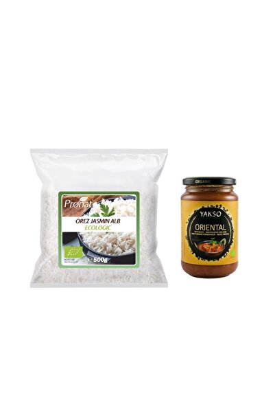 Yakso Pachet bio asiatic – Sos oriental pentru wok 350g + Orez Jasmin alb bio...
