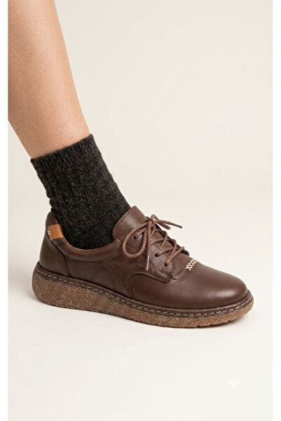 MARCO ROCCO Genuine Leather Rubber Sole Lace-Up Women's Shoes
