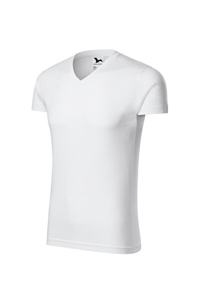 Malfini Tricou din bumbac cu decolteu în V, croială slim.