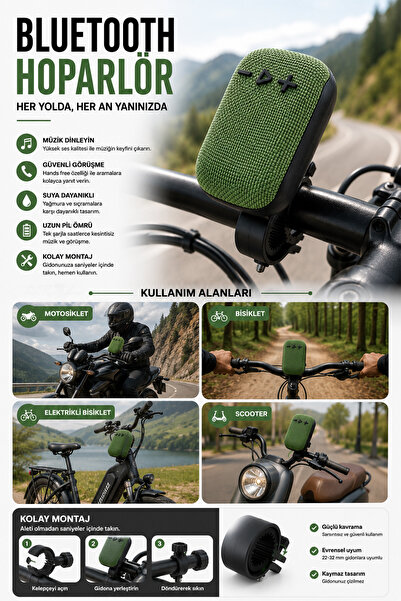 Happy Owl Bluetooth Gidon Hoparlörü Kablosuz Taşınabilir Bisiklet Motor Scooter Hoparlörü Suya Dayanıklı Hands Free