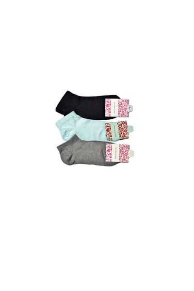 mtm My The Mall Clothing Black Gray and White Women's Ankle Socks 3 Pairs