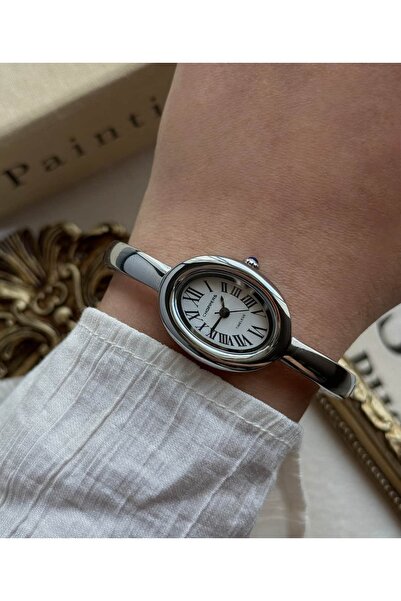 lumirajewel kelepçe form vintage saat | çelik