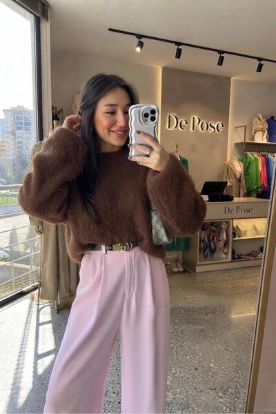 De Pose Kadın Triko Peluş Kazak
