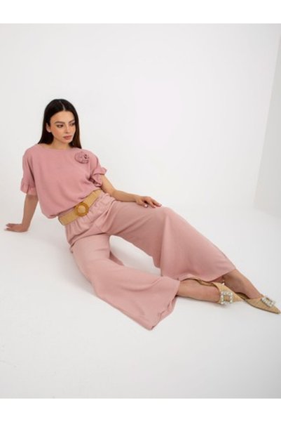 Italy Moda Γυναικεία παντελόνια, ITALY MODA, Πολυεστέρας, Ανοιχτό ροζ, μοντέλ...
