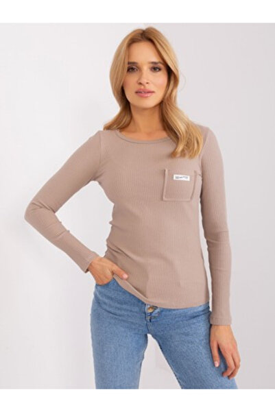 Relevance Bluza Dama, RELEVANCE, Bumbac, Maneca lunga, Bej inchis, model RV-B...