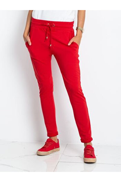 Basic Feel Good Pantaloni Trening Dama, BASIC FEEL GOOD, Bumbac, Sport, Rosu,...
