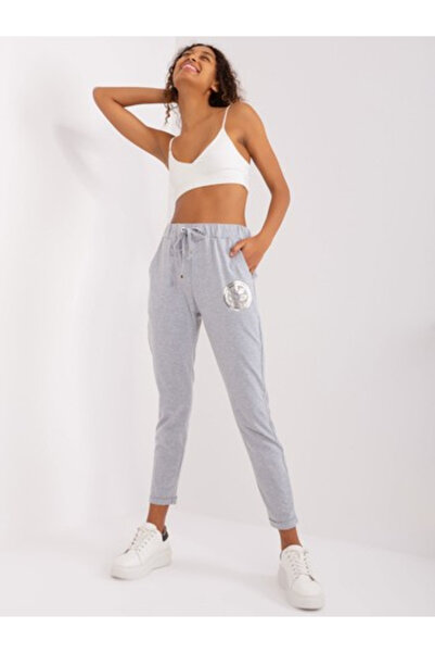Relevance Pantaloni Trening Dama Conica, Guler inalt, RELEVANCE, Gri Casual M...