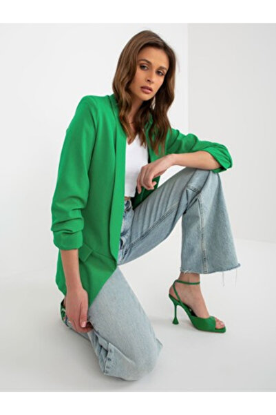 Italy Moda Women's Jacket, ITALY MODA, Polyester, 3/4 Sleeve, Light Green, mo...