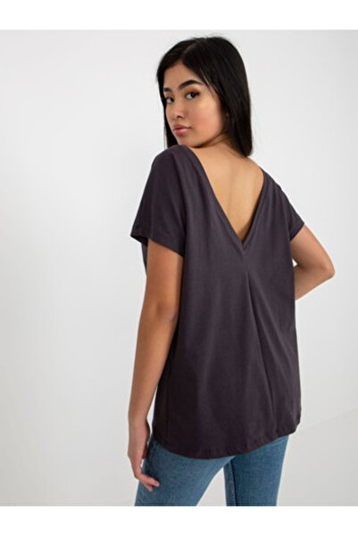 Basic Feel Good Tricou Dama Mini, Decolteu barcuta, BASIC FEEL GOOD, Grafit C...