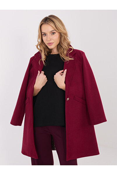Moda Italy Palton Dama, MODA ITALY, Poliester, Maneca lunga, Bordo, model IT-...