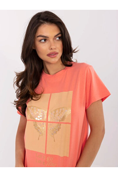 CALİMERA Women 't-shirt shirt, Calimera, Cotton, Short Sleeve, Coral, model C...