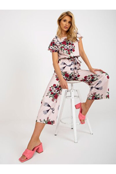 LAKERTA Women's Jumpsuit, LAKERTA, Cotton, Short Sleeve, Light Pink, model LK...