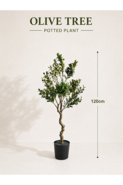 Yallabena Simulation Olive Tree Potted Plant 120cm – Indoor Artificial Bonsai...
