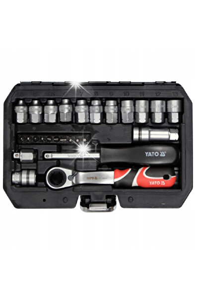yato Set de chei tubulare spline cu profil special 1/4'' 29 piese.