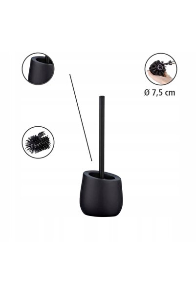 Wenko Perie de toaletă neagră mată din silicon BADI