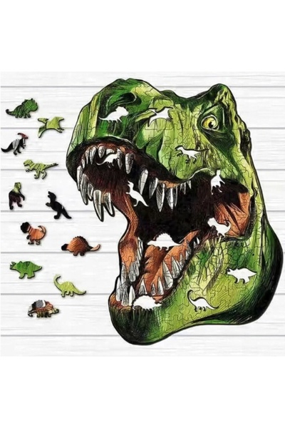Pan i Pani Gadżet PUZZLE DREWNIANE PENTRU ADULȚI CULORI DINOZAUROI A5