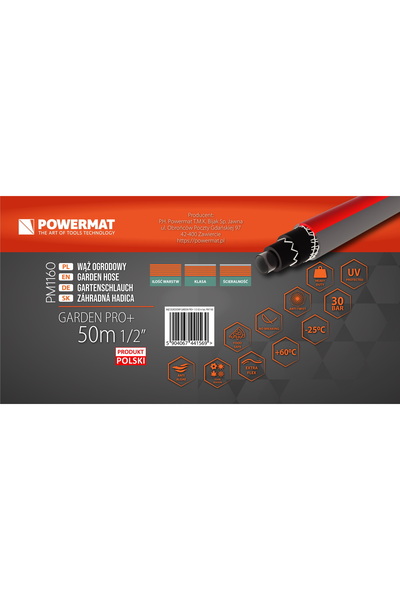 Powermat Furtun de apă de grădină 1/2'' 50m 6 straturi 30 Bar