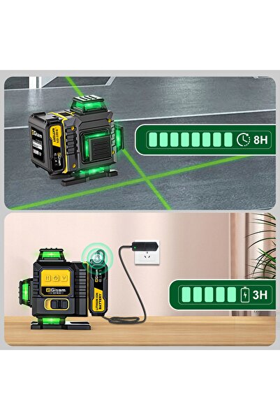 Gisam Nivelă laser 4D cu 16 linii, 360 de grade, laser în cruce - PILOT ZDA