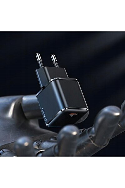 Usams ÎNCĂRCĂTOR DE REȚEA T45 MINI USB-C 30W PD3.0 ÎNCĂRCARE RAPIDĂ NEGRU