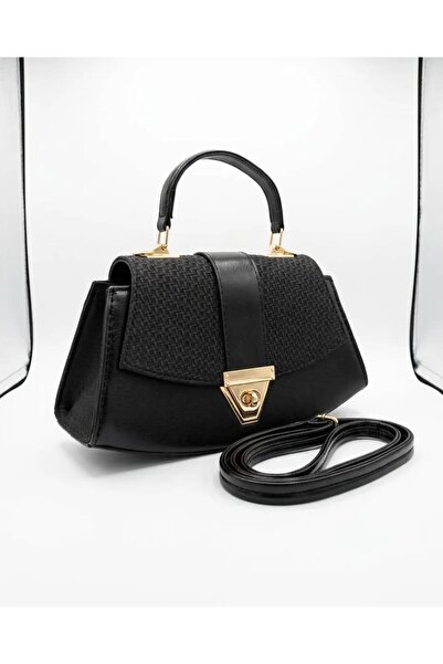 Lurella Collection Women's Triangle Lock Detailed Strap Hand and Shoulder Bag...