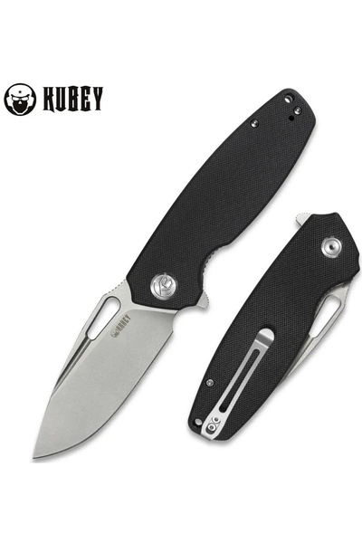 KUBEY Cuțit pliabil Tityus Black G10, Bead Blasted D2 (KU322A)