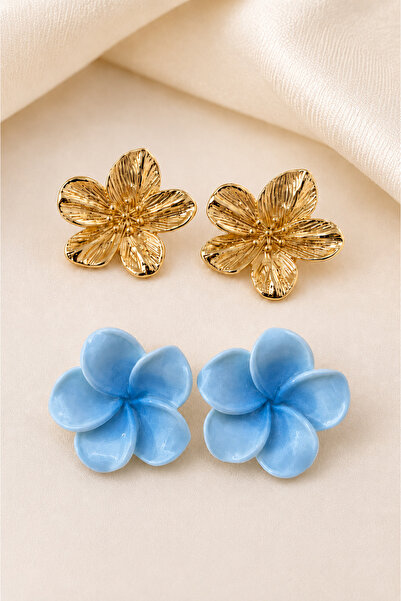 MRK Set of 2 Earrings Flower Lotus Earrings