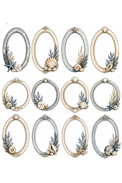 TELLGRAF Sea Frame Themed Sticker Set (30X21 cm 1 Piece)