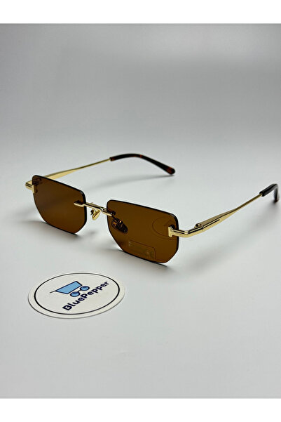 BluePepper Tomsel Sunglasses t Detailled Frameless Metal Handle Uv400 Protect...