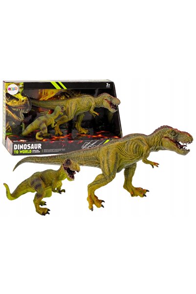 LeanToys Set de figurine dinozauri Tiranozaur și Dinozaur Mic, realiste, 2 bu...