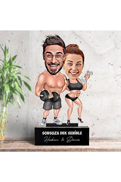 hediyemen Sporcu Çiftler Karikatürlü Biblo