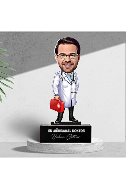 hediyemen Kişiye Özel Erkek Doktor Karikatürlü Biblo