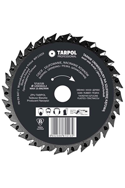 Tarpol Disc abraziv universal, diametru 125mm, grosime 3mm, diametru al peret...