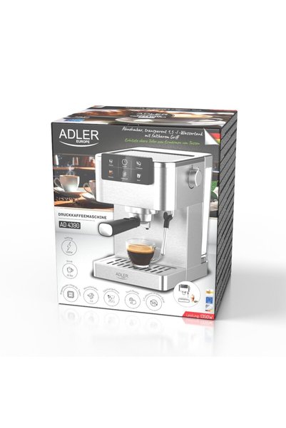 adler Aparat de cafea espresso puternic, cu 20 de bari, afișaj LCD, termobloc...