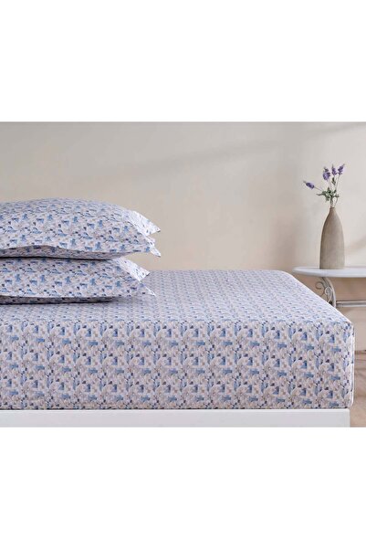 Apricitas HOME طقم ملاءات سرير مزدوجة مقاس 160x200 باللون الأزرق