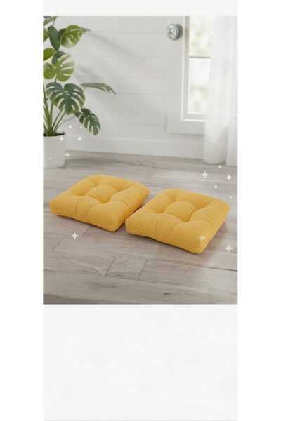 MoMMe SANDALYE MİNDERİ SALINCAK MİNDERİ 45*45 CM OVAL SARI 2 ADET