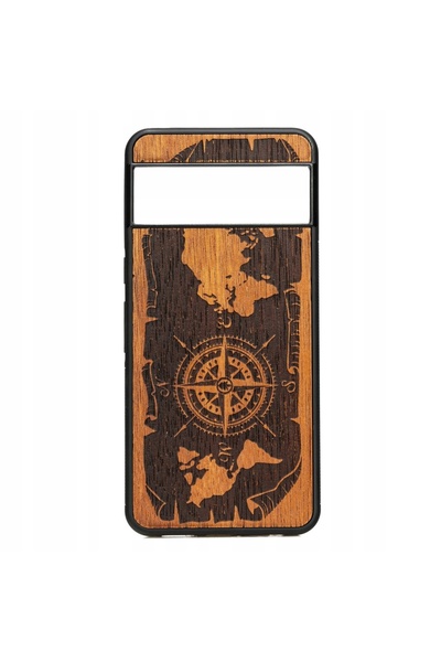 BewooDesign Husă din lemn Bewood pentru Google Pixel 8 Pro RÓŻA WIATRÓW MERBAU