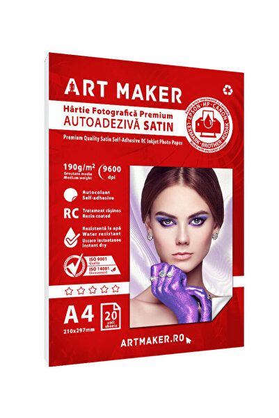 Art Maker Hartie foto autoadeziva Satin, A4, 20 coli