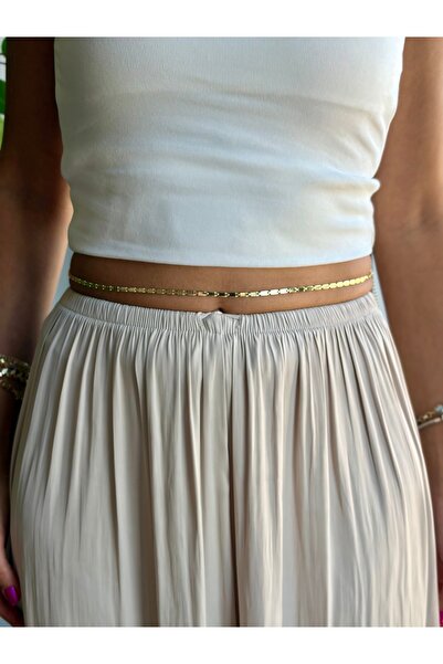Emine seker jewelry Gold Bel Zinciri Kare (90+5cm)