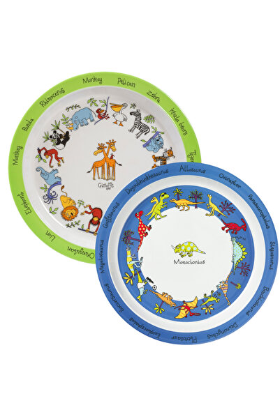 Tyrrell Katz 2-Pack Melamine Food Plate Jungle-Dino