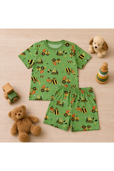 elmas kids Male Child 95% Cotton Lycra Summer Shorts Sleepwear Lounge Set
