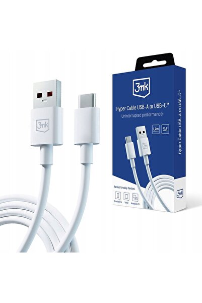 NO BRAND Cablu USB - USB Typ-C 3MK Hyper Cable 1,2 m Alb