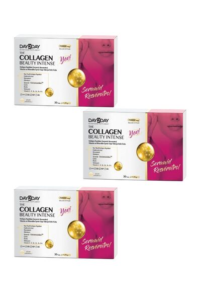 DAY2DAY The Collagen Beauty Intense Çilek Aromalı 30 Saşe 3Lü Paket