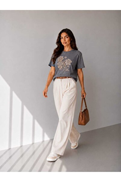 SSO Women's Floral Printed Short Sleeve Crew Neck T-Shirt