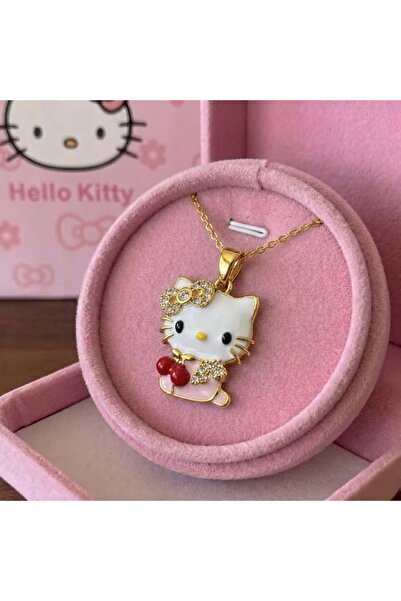 Heda Jewelry Hello Kitty Cherry Kolye - Sanrio İlhamlı Kedi Kolye