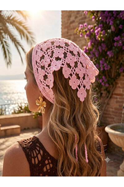 FioraWear Bohem Tarz Örgü Bağlamalı Taçlı Bandana
