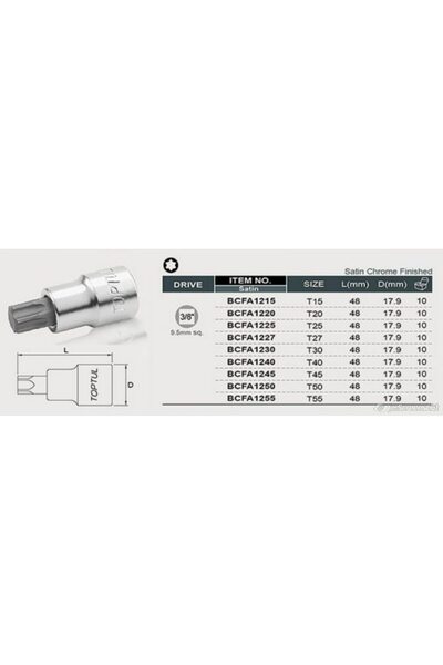 TOPTUL Socket wrench star bit 3/8 T30