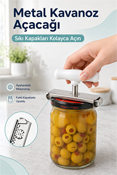 FLY LIFE Metal Jar Opener - Adjustable Mechanism, Easily Open Tight Lids