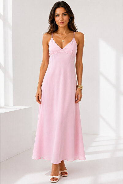 Zylen Women's Strappy V-Neck Maxi Dress