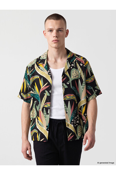 LC Waikiki Relax Fit Embroidered Viscose Men's Shirt from Uzg Store for Style...