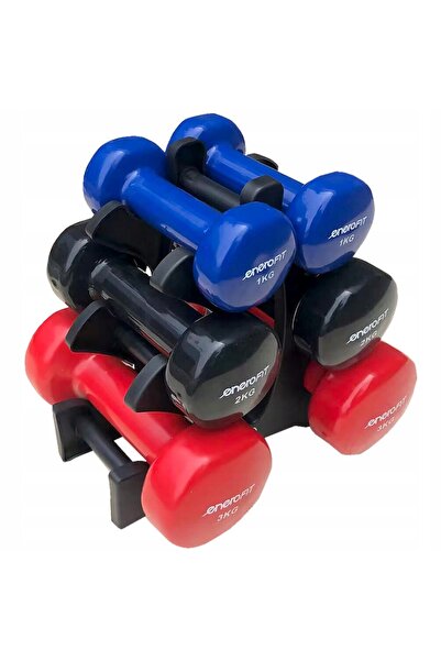 NO BRAND Set de gantere ENERO FIT (2x1-2x2-2x3 kg) + suport